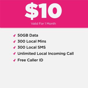 Geenet Ez $10 (50GB, Local Call: 300mins, Local SMS: 300 )